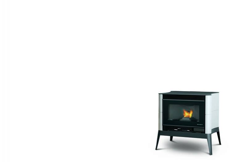 poele à bois palazzetti modele giselle double convection moderne design elegant blanc centre regional cheminée crc