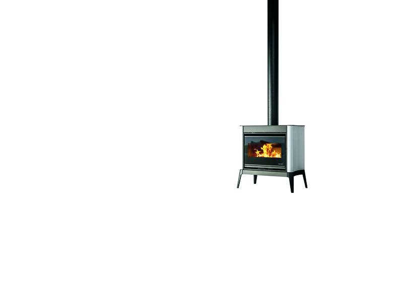 poele à bois palazzetti modele giselle double convection moderne design elegant blanc centre regional cheminée crc