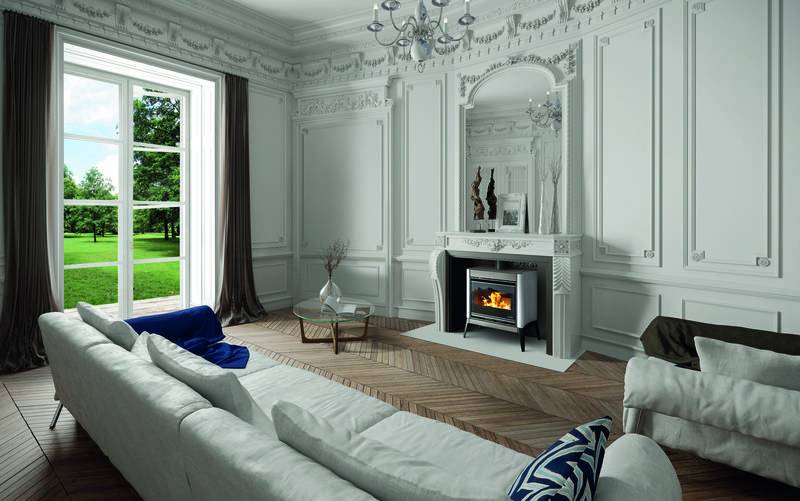 poele à bois palazzetti modele giselle double convection moderne design elegant blanc centre regional cheminée crc