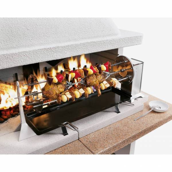 Barbecue à bois avec deux grilles