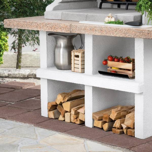 Barbecue à bois avec deux grilles