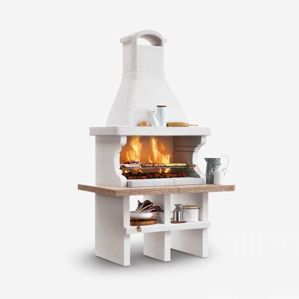 Barbecue à bois avec deux grilles