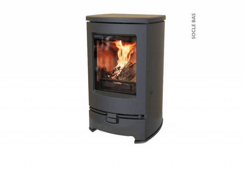poele bois charnwood arc 7 sept socle bas fonte charbon moderne