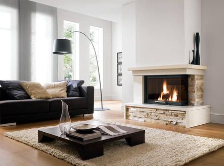 Notre zone d'activité pour ce service Cheminée à bois design haut de gamme avec foyer fermé sur-mesure à vitre propre pour intérieur moderne et élégant