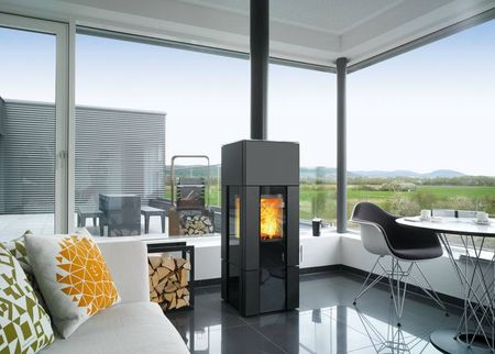 Notre zone d'activité pour ce service Achat poêle à bois Palazzetti avec commande à distance programmable double combustion et installation dans pièce de vie principale