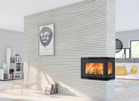 Notre zone d'activité pour ce service Prix pour un insert à bois Lotus à feu continu double combustion avec installation dans une cheminée rustique déjà existante